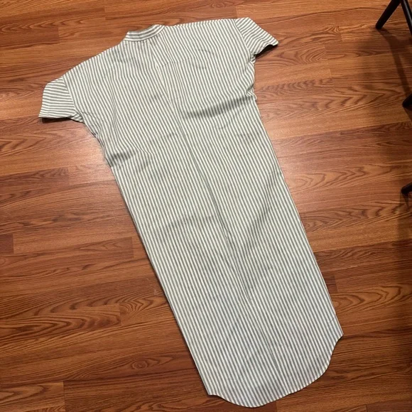 Zero + Maria Cornejo Aissa Long Green Stripe Dress Size 6